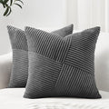 Topfinel Pillow Covers 16x16 Inch Set of 2 Decorative Darkgrey Soft Corduroy by Topfinel