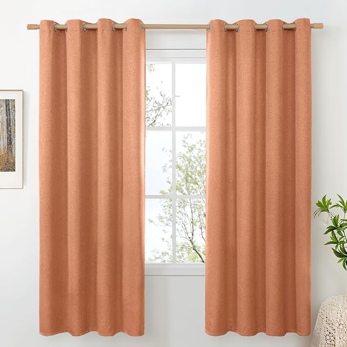 BGment Terracotta Linen Curtains by BGment