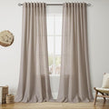 Nanspring Ecru Linen Curtains 96 Inches Long by Nanspring