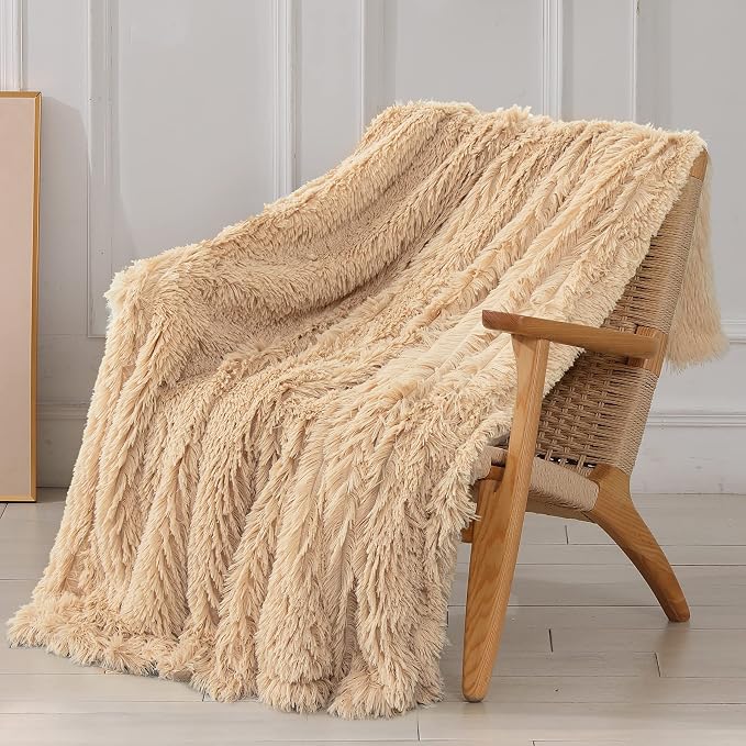Tuddrom Decorative Extra Soft Faux Fur Blanket Queen Size 80" x 90", Solid by Tuddrom