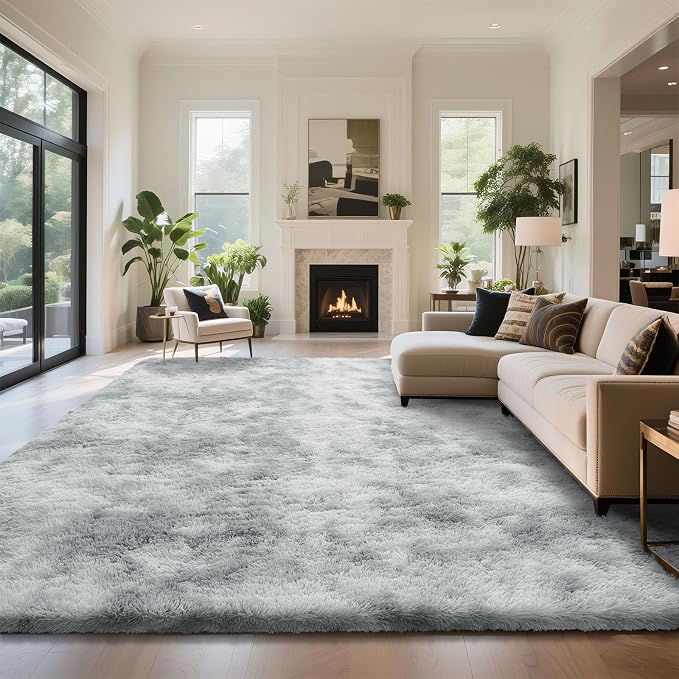 yongyangjuxin Fluffy Rug Shaggy Area Rug, Mottling Grey 6x9 Area Rugs - Image 2