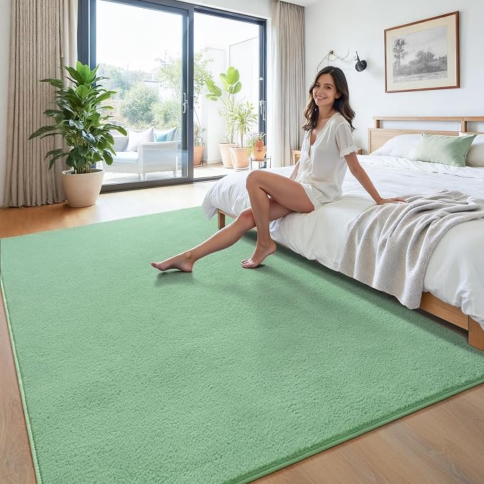 Keeko 4x6 Sage Green Area Rugs for Bedroom, Soft Modern Living Room Rug Indoor - Image 3