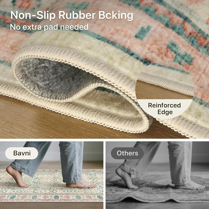 Bavni Area Rugs for Living Room, 5x7 Area Rugs Non-Slip Washable，Ultra-Thin - Image 6