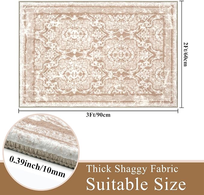 Vaukki Hallway Runner Rug, Vintage Shaggy Soft Laundry Rug Runner, Non Slip - Image 2