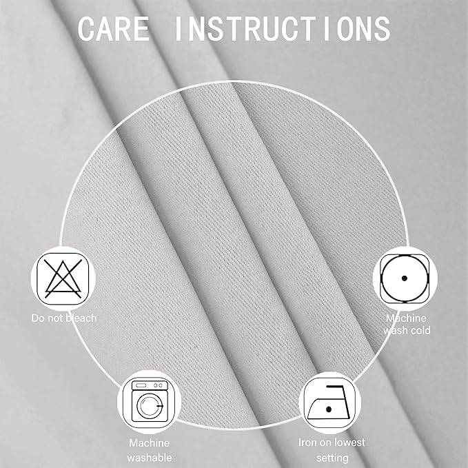 LEMOMO Light Grey Blackout Curtains 66 x 63 Inch Length/Set of 2 Curtain - Image 4