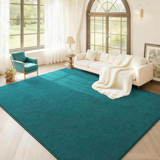 Soft Rugs for Living Room 6x9 Teal Green, Minimalist Area Rug for Bedroom - Image 4