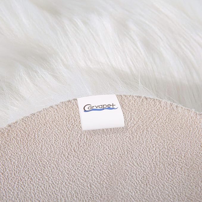 Carvapet Soft Fluffy Faux Sheepskin Fur Area Rug - Image 4
