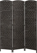HOMCOM Room Divider, 3 Panel Folding Privacy Screen, 6FT Tall Portable Wicker by HOMCOM