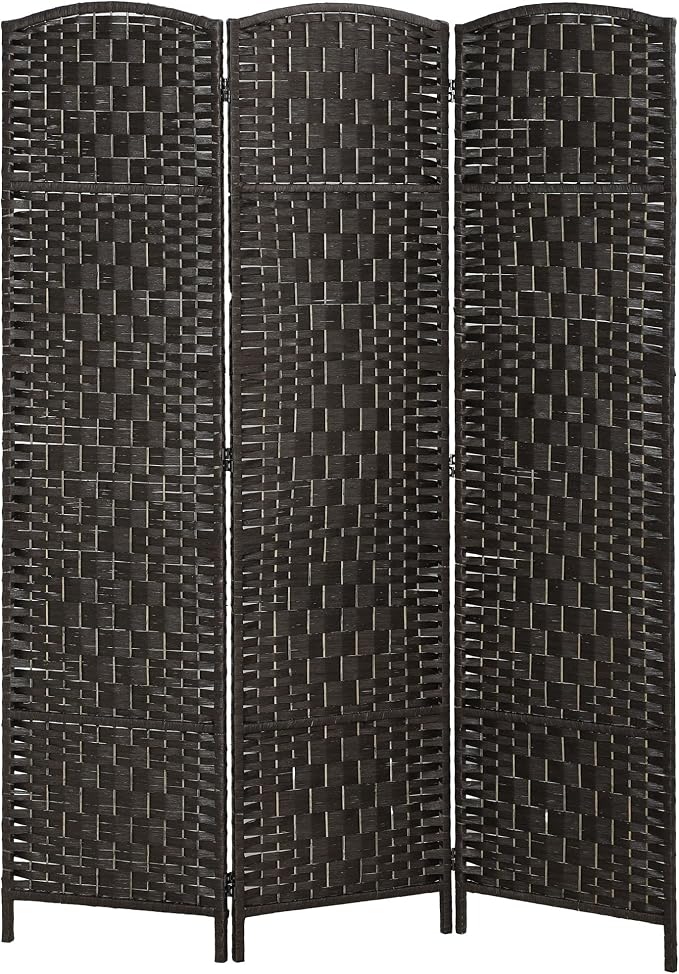 HOMCOM Room Divider, 3 Panel Folding Privacy Screen, 6FT Tall Portable Wicker by HOMCOM