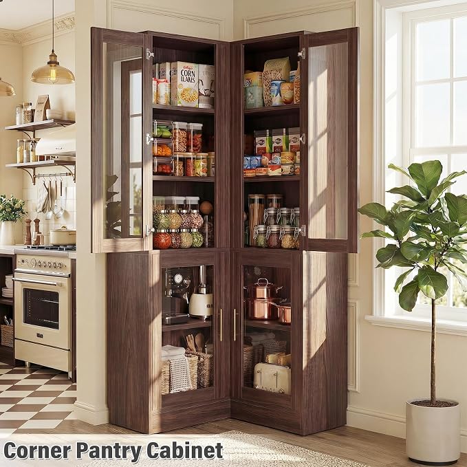 Armocity Corner Bookcase with Doors, 6-Tier Corner Book Shelf - Image 6