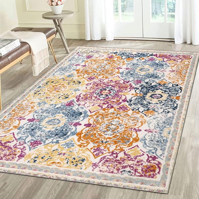 Vaukki Living Room Rug, Vintage Shaggy Soft Laundry Rug, Non Slip Kitchen Area - Image 8