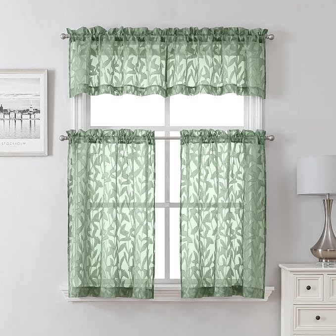 Lecloud Leia Sage Green Sheer Valances - Image 8
