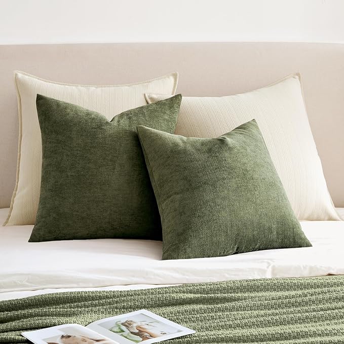 MIULEE Olive Green Couch Pillow Covers 18x18 Inch - Image 4