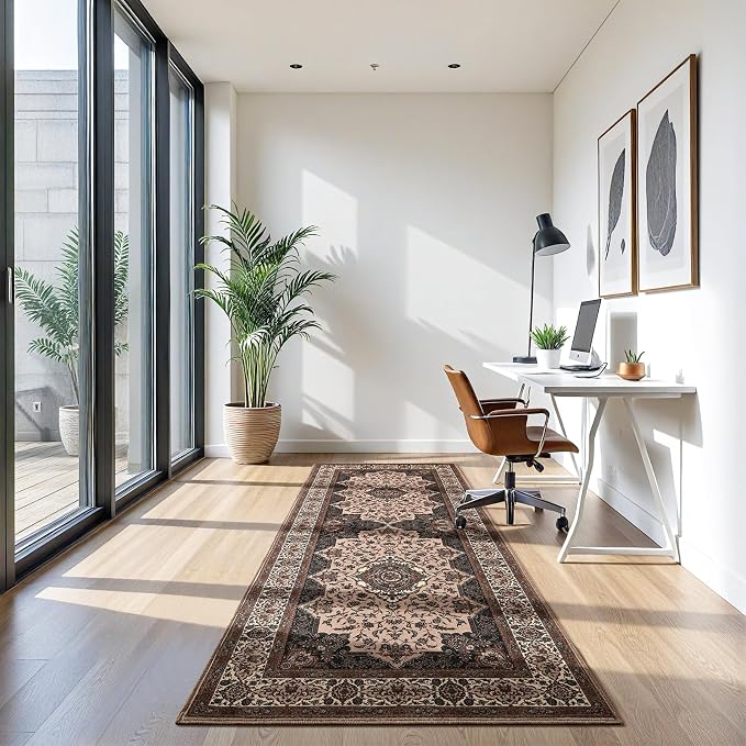 Runner Rug for Bedroom, 2x6Ft Machine Washable Area Rugs, Vintage Non-Slip Low - Image 6
