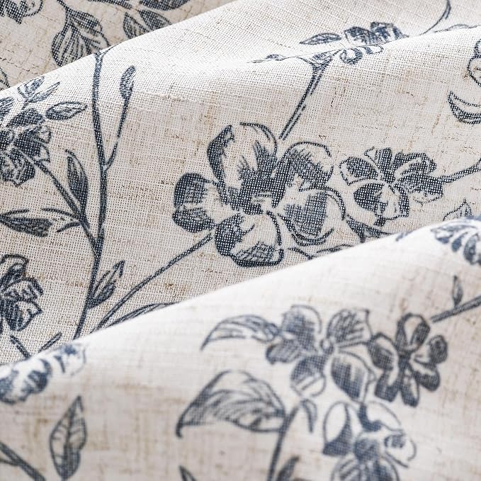 jinchan Ruffled Floral Valance Curtain Shabbychic Linen Window Valance 18 Inch - Image 8