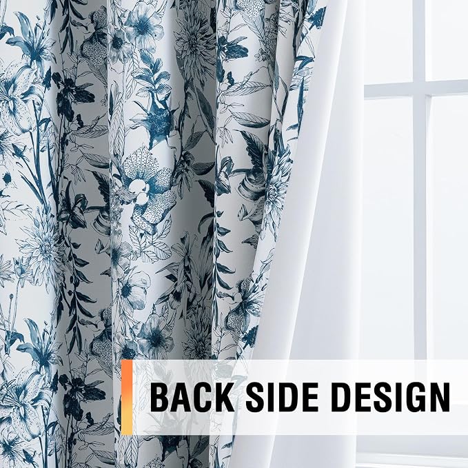 H.VERSAILTEX Blackout Curtains 96 Inch Length 2 Panels Set Floral Print Curtain - Image 5