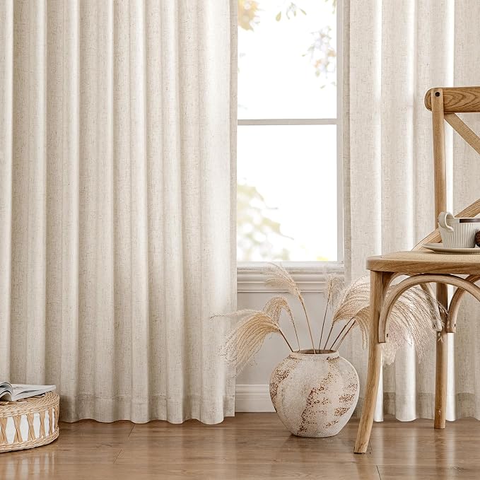 MIULEE Non-See-Through Privacy Linen Curtains 2 Panels, Light Filtering Window - Image 8