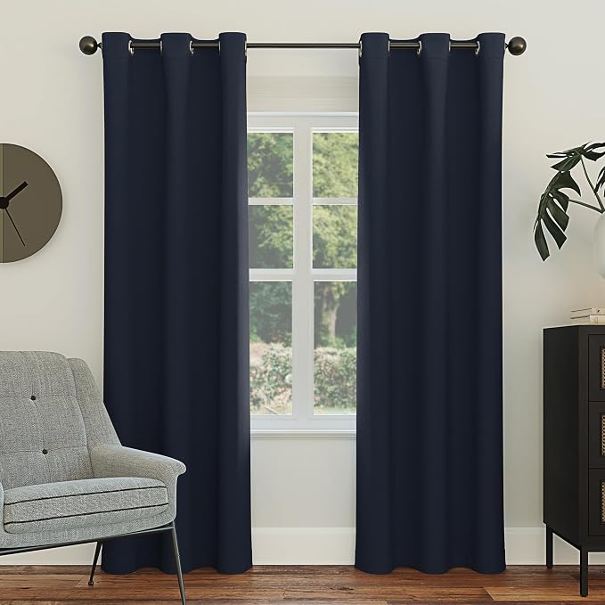 Sun Zero Easton Energy Saving Blackout Grommet Curtain Panel, 84.00" x 40.00" by SunZero%E2%84%A2