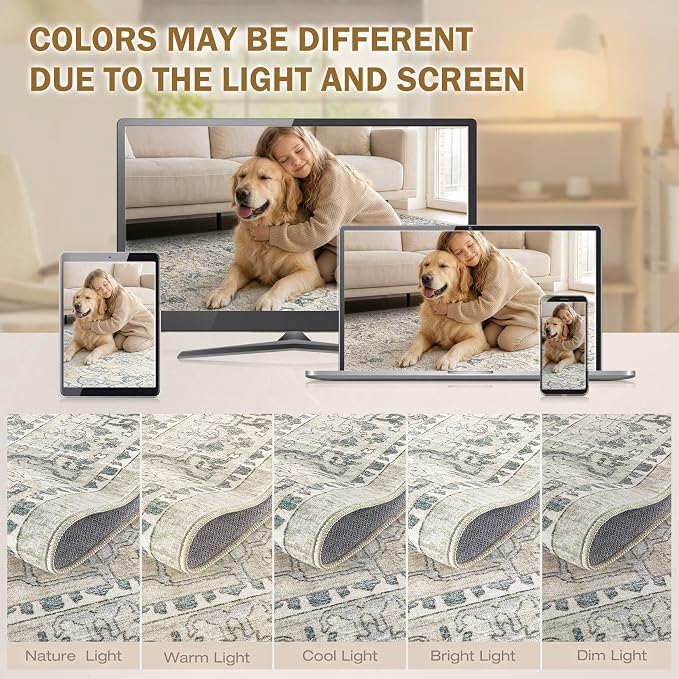 cotiled 8x10 Area Rugs Large Washable Rugs - Image 8