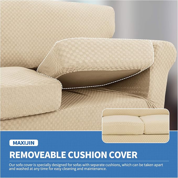 MAXIJIN 3 Piece Stretch Couch Covers - Image 3