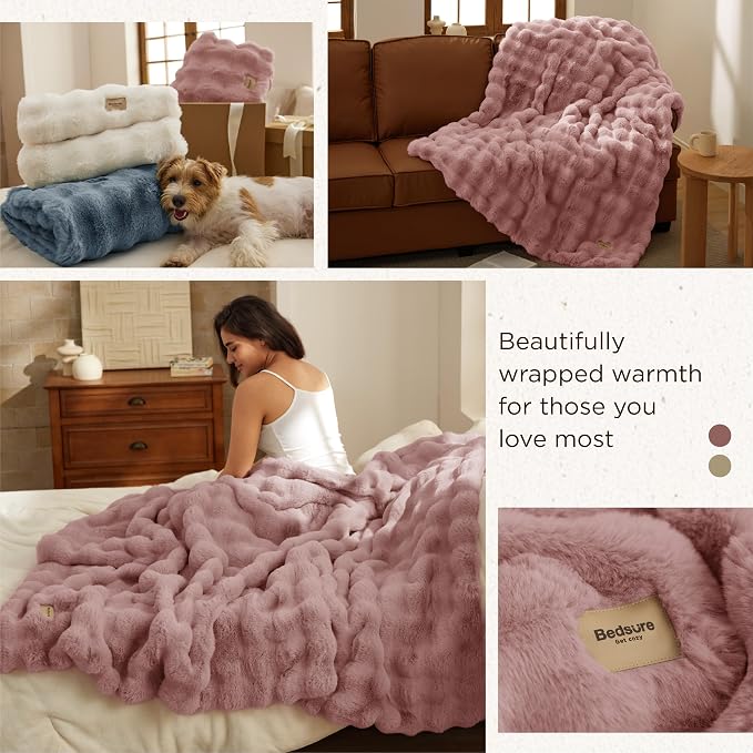 Bedsure GentleSoft Fluffy Fuzzy Twin Blanket, Soft Cozy Fleece Faux Fur Blanket - Image 5