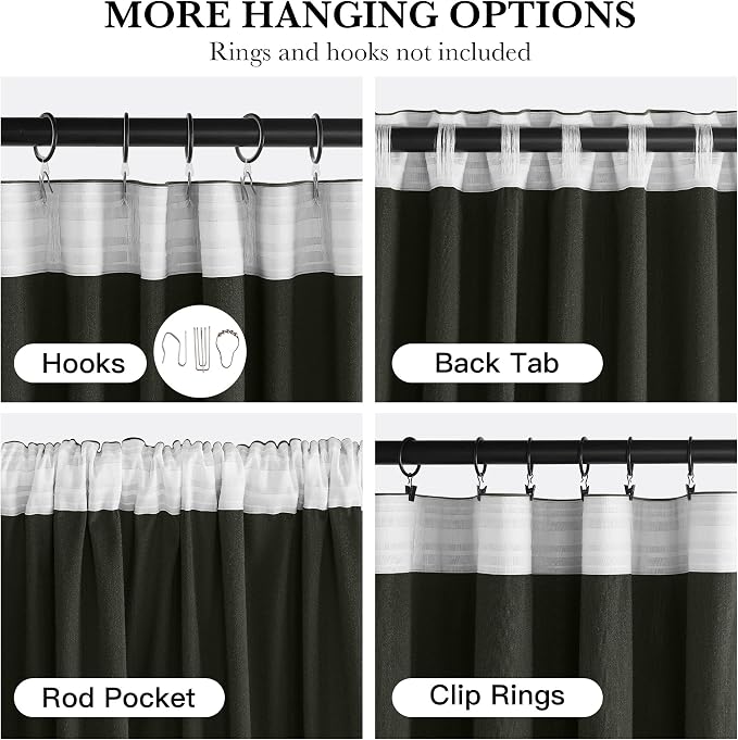 NICETOWN 102 inch Long Olive Green Velvet Curtains Panel - Image 6