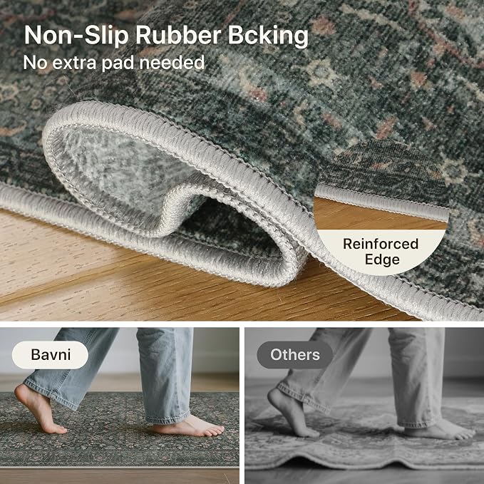 Bavni Area Rugs for Living Room, 5x7 Area Rugs Non-Slip Washable，Ultra-Thin - Image 7