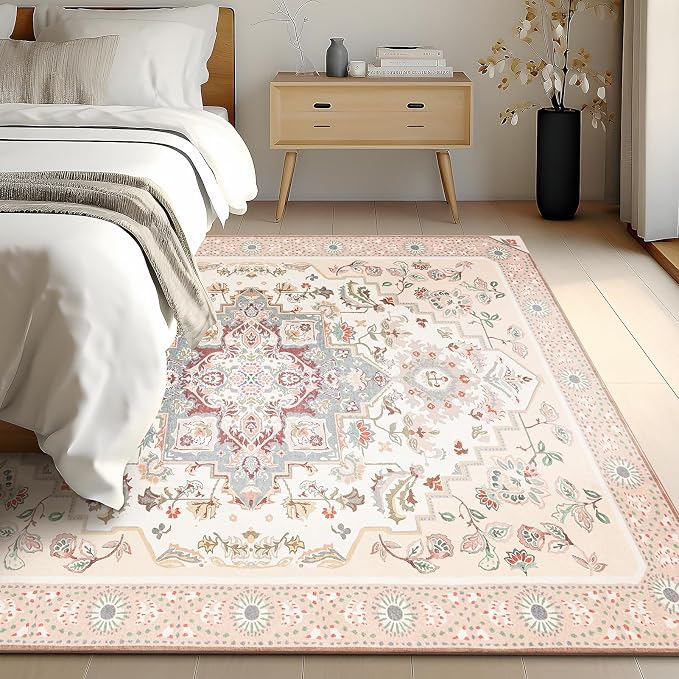 Phantoscope Washable Area Rug 9'x12' Non-Slip, Vintage Boho Rugs - Image 6