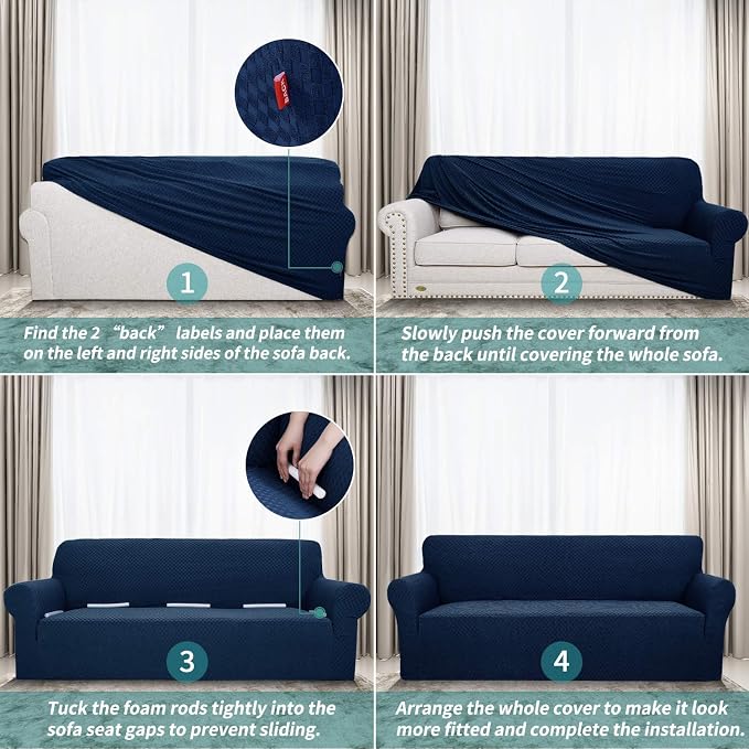 YEMYHOM Couch Cover Latest Jacquard Design High Stretch Extra Large Sofa Covers - Image 6