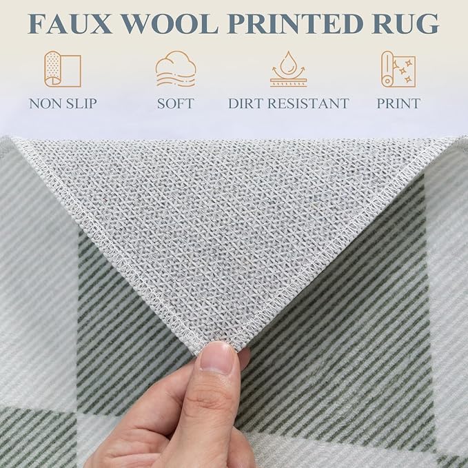 Beeiva Checkered Print Bathroom Runner Rug 2x6, Washable Non Slip Runner Rug - Image 3