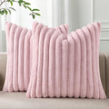 Pallene Faux Fur Plush Throw Pillow Covers 16x16 Set of 2, Luxury Soft Fluffy by PALLENE