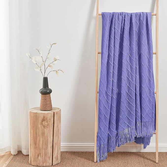 inhand Cornflower Blue Knitted Throw Blanket - Image 4