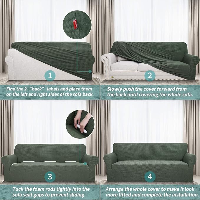 YEMYHOM Couch Cover Latest Jacquard Design High Stretch Extra Large Sofa Covers - Image 6