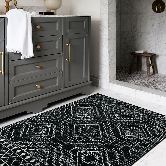 Wonnitar Moroccan 3x5 Rug, Non-Slip Geometric Tribal Entry Throw Mat, Boho - Image 7