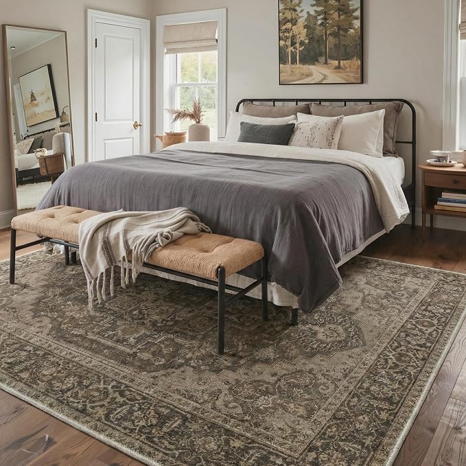 GENIMO 5x7 Area Rugs for Living Room, Machine Washable Non Slip Vintage Rugs - Image 2