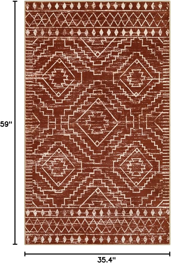 Wonnitar Moroccan Washable Area Rug, 3x5 Non-Slip Rugs - Image 2