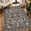 Rugxara 3x5 Rug for Entryway Bedroom, Floral Vintage Retro Boho Throw Rug by Rugxara