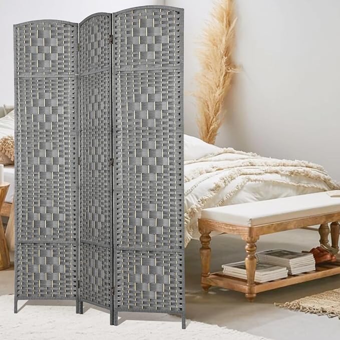 Rose Home Fashion Room Divider 5.6 ft.Tall-15.7" Wide Weave Fiber 3 Panels Room - Image 7