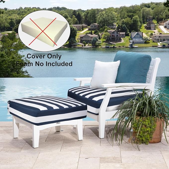 NettyPro Outdoor Cushion Covers Set 4 Water Repellent UV Resistant Patio Chair - Image 6