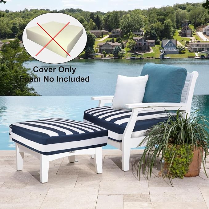 NettyPro Outdoor Cushion Covers 24 x 24 inch Water Repellent UV Resistant Patio - Image 6