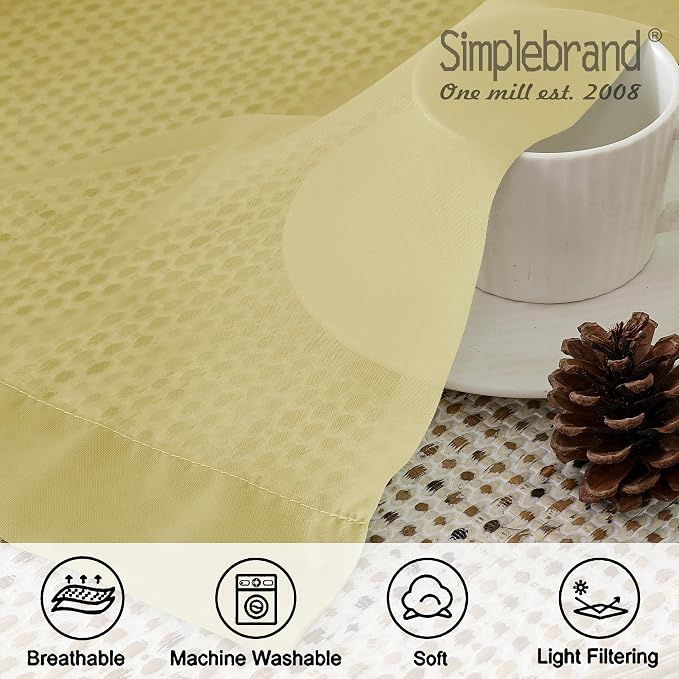 Simplebrand Yellow Short Sheer Curtains 45 Inch Length - Image 7