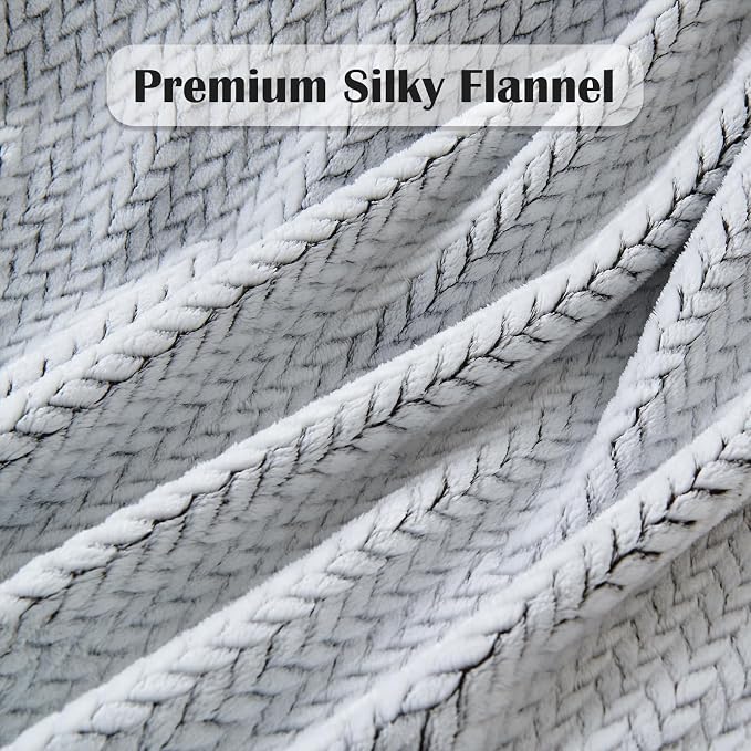 NEWCOSPLAY Super Soft King Blanket Frosty Dark Grey Premium Silky Flannel - Image 5