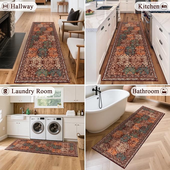 Vaukki Hallway Runner Rug, Vintage Shaggy Soft Laundry Rug Runner, Non Slip - Image 4