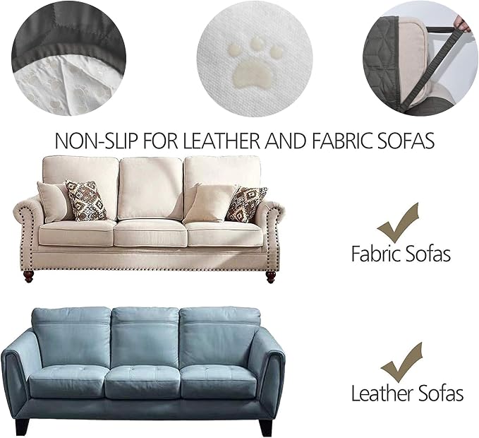 Ameritex Couch Sofa Slipcover 100% Waterproof Nonslip Quilted Furniture - Image 4