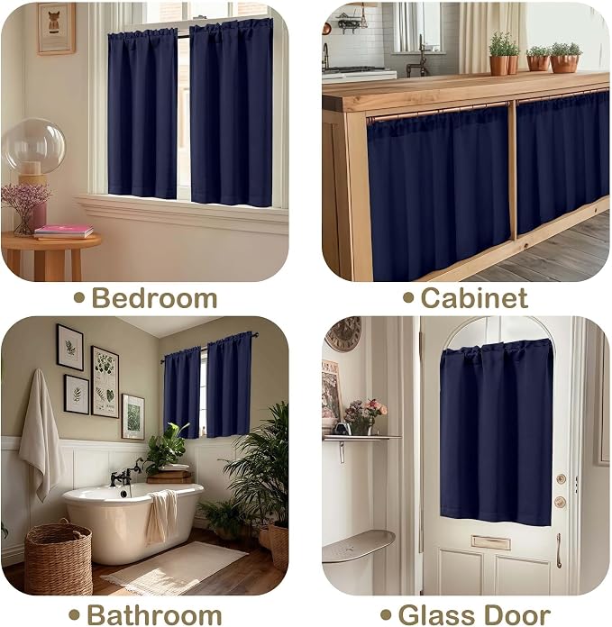 OVZME Navy Blue Blackout Curtains - Image 5