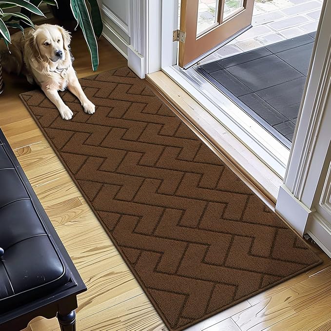 hicorfe Dirt Trapper Indoor Doormat, Non Slip Backing Washable Door Mats by Hicorfe