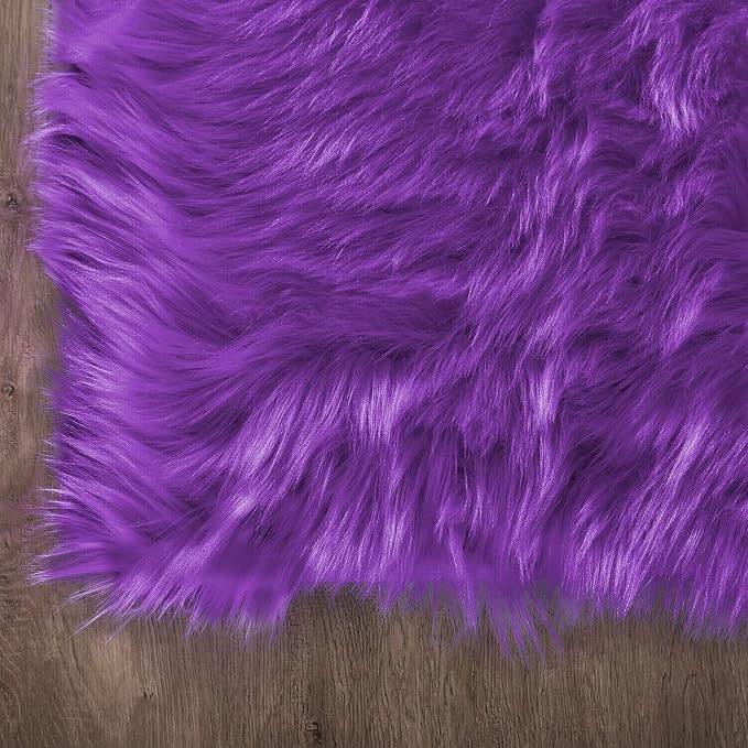 Latepis Round Fluffy Rug 5ft Purple Circle Rugs - Image 5