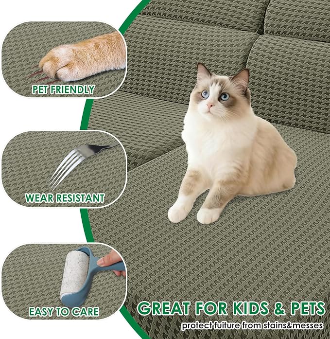 MAXIJIN Couch Cushion Covers for Sectional Sofa, Stretch Sofa Cushion Cover - Image 5
