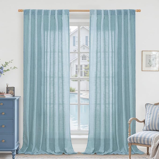 LAMIT 102 Inches Long Linen Curtains by LAMIT