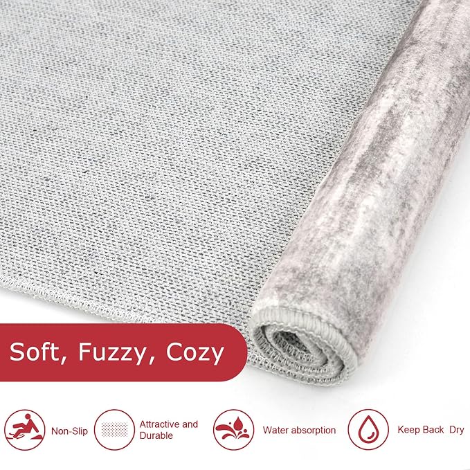 KOZYFLY Modern Abstract Washable Rug Runner 2.6x12 Hallway Rug Runner Non-Slip - Image 6